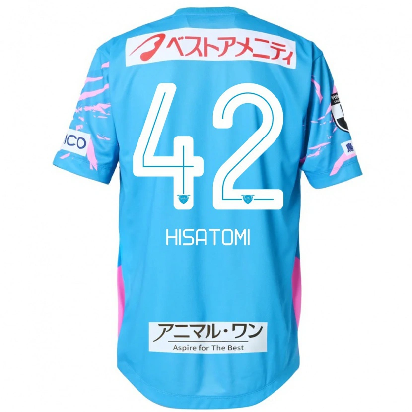 Danxen Bambino Maglia Kazuhiro Hisatomi #42 Blu Rosa Kit Gara Home 2025/26 Maglietta