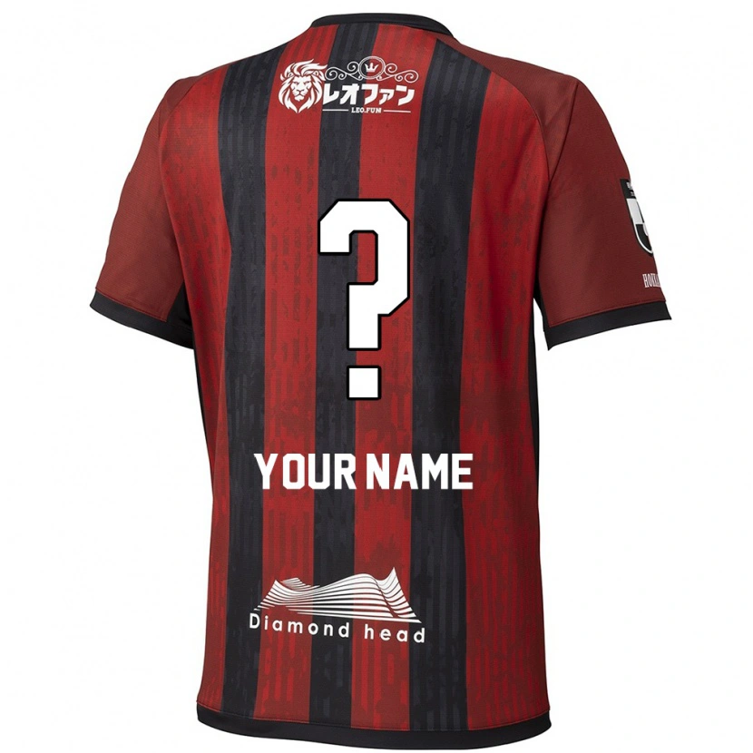 Danxen Bambino Maglia Il Tuo Nome #0 Rosso Nero Kit Gara Home 2025/26 Maglietta