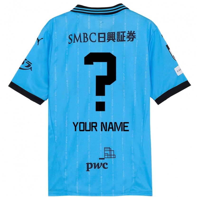 Danxen Bambino Maglia Il Tuo Nome #0 Azzurro Cielo Nero Kit Gara Home 2025/26 Maglietta