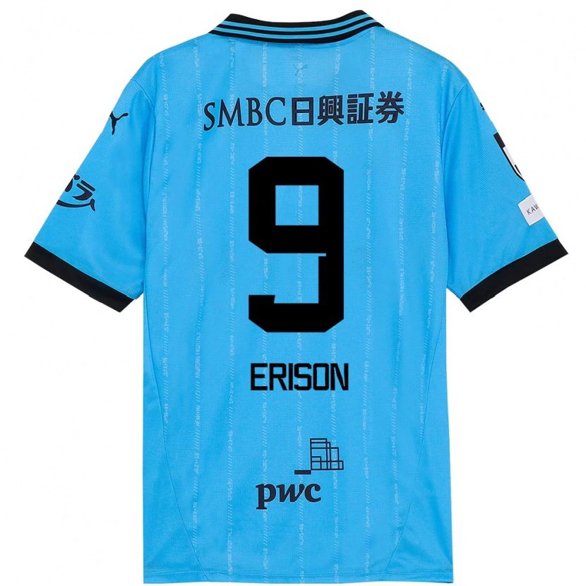 Danxen Bambino Maglia Erison #9 Azzurro Cielo Nero Kit Gara Home 2025/26 Maglietta