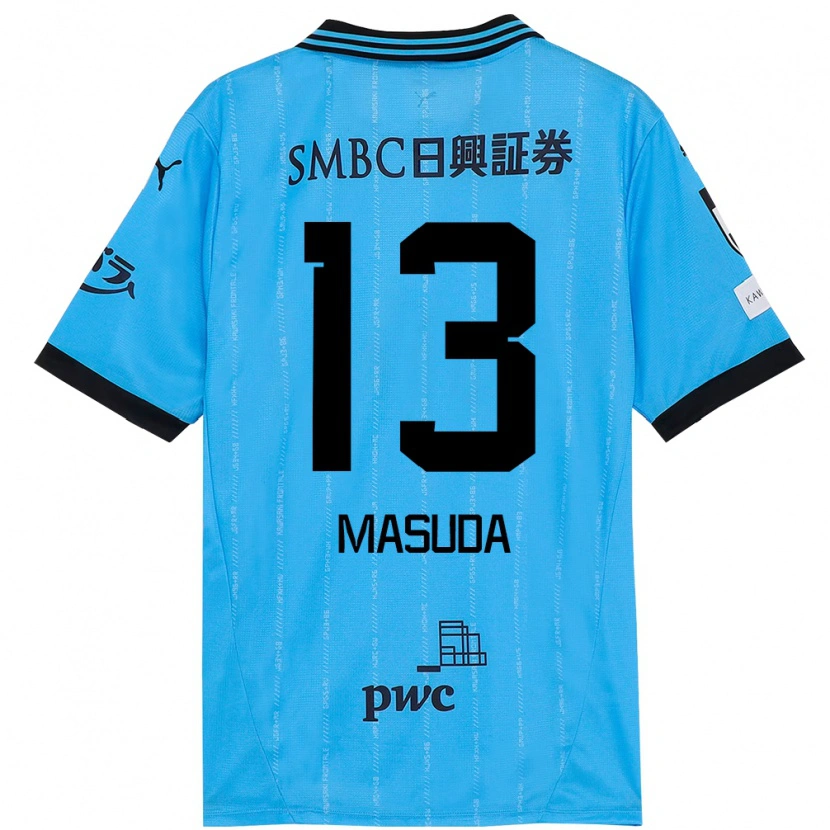 Danxen Bambino Maglia Hinata Masuda #13 Azzurro Cielo Nero Kit Gara Home 2025/26 Maglietta