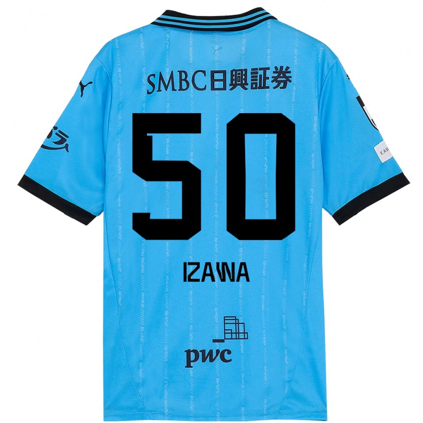 Danxen Bambino Maglia Haruki Izawa #50 Azzurro Cielo Nero Kit Gara Home 2025/26 Maglietta