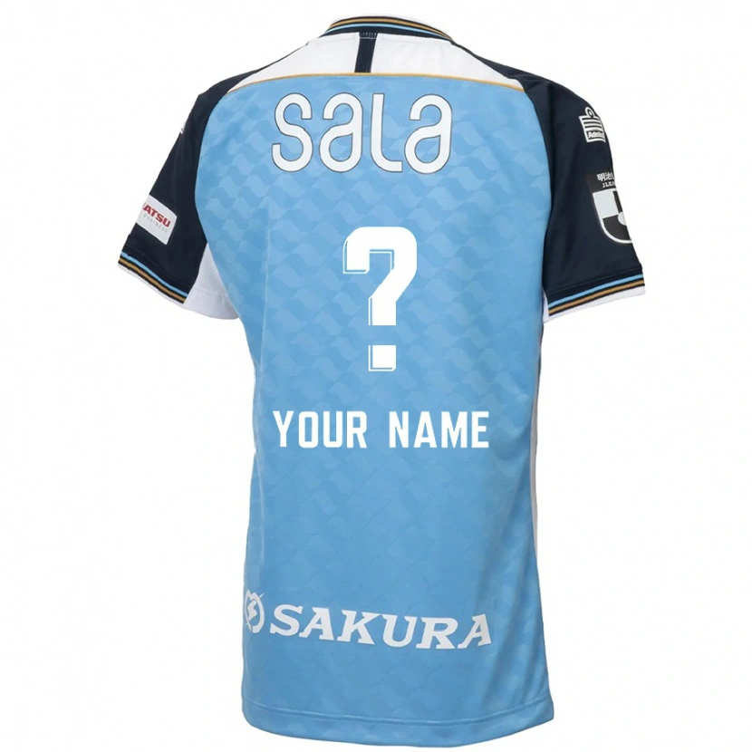 Danxen Bambino Maglia Il Tuo Nome #0 Azzurro Cielo Nero Kit Gara Home 2025/26 Maglietta