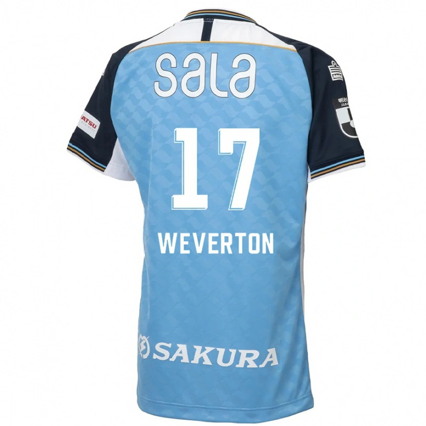 Danxen Bambino Maglia Weverton #17 Azzurro Cielo Nero Kit Gara Home 2025/26 Maglietta