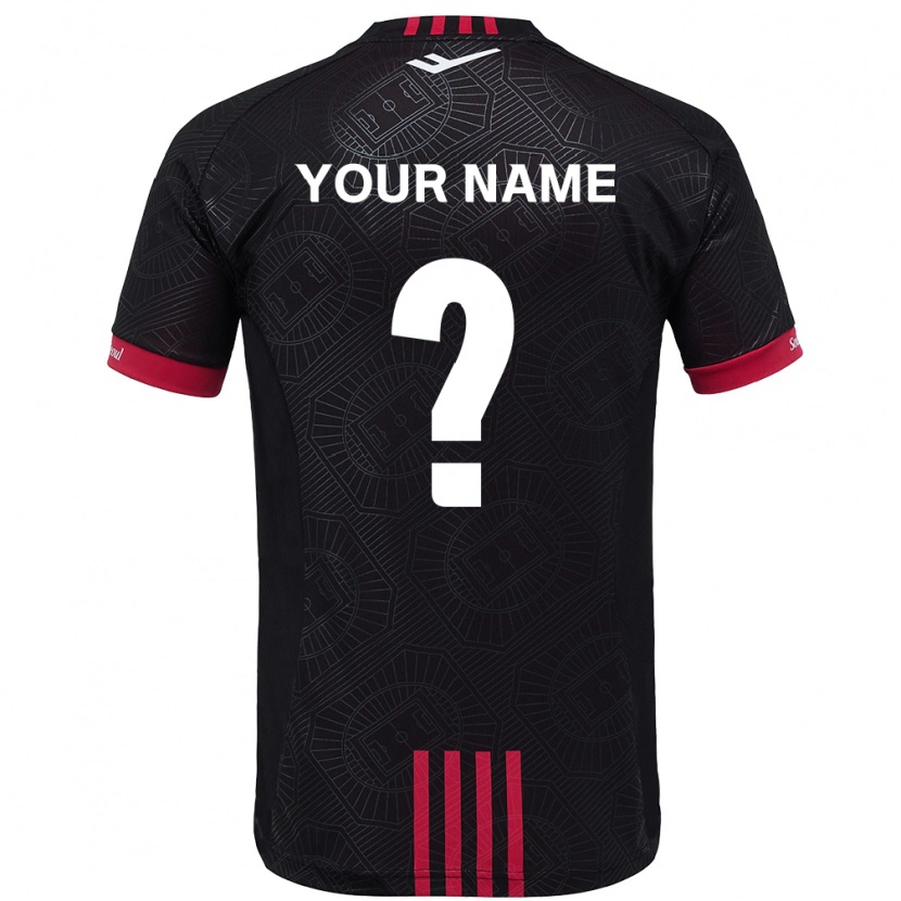 Danxen Bambino Maglia Il Tuo Nome #0 Nero Rosso Kit Gara Home 2025/26 Maglietta