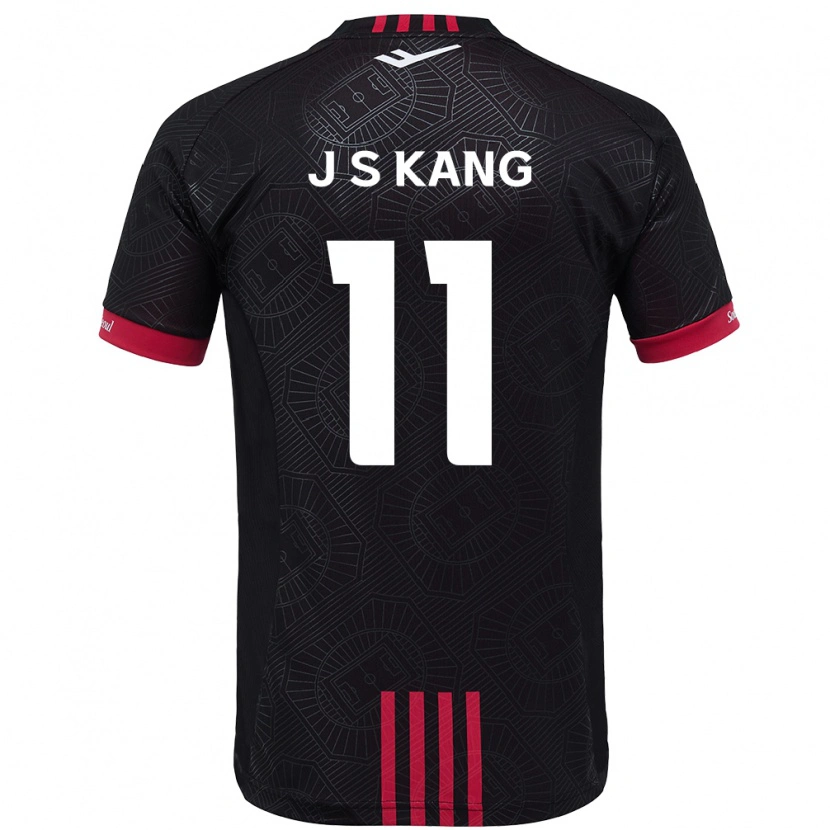 Danxen Bambino Maglia Seong-Jin Kang #11 Nero Rosso Kit Gara Home 2025/26 Maglietta