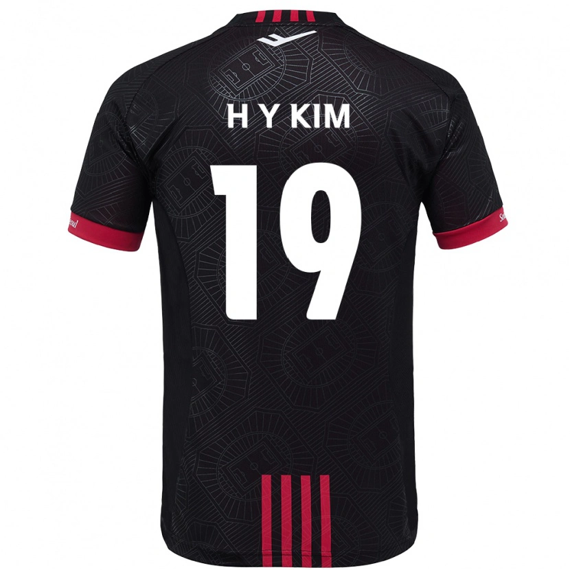 Danxen Bambino Maglia Yong-Hyuk Kim #19 Nero Rosso Kit Gara Home 2025/26 Maglietta
