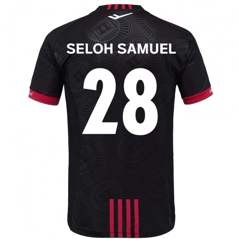 Danxen Bambino Maglia Gbato Seloh Samuel #28 Nero Rosso Kit Gara Home 2025/26 Maglietta