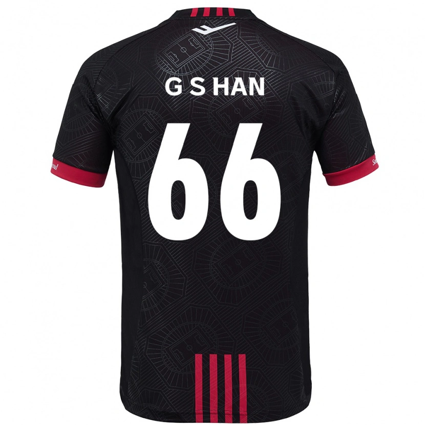 Danxen Bambino Maglia Seung-Gyu Han #66 Nero Rosso Kit Gara Home 2025/26 Maglietta