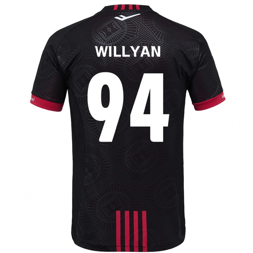 Danxen Bambino Maglia Willyan #94 Nero Rosso Kit Gara Home 2025/26 Maglietta
