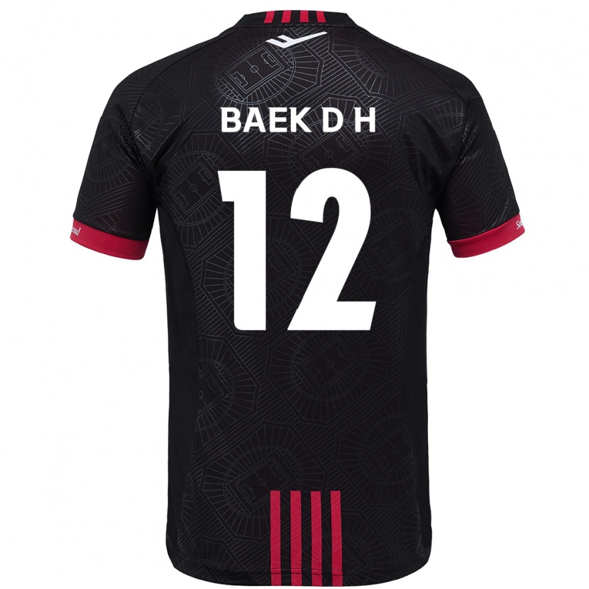 Danxen Bambino Maglia Baek Do-Hye #12 Nero Rosso Kit Gara Home 2025/26 Maglietta