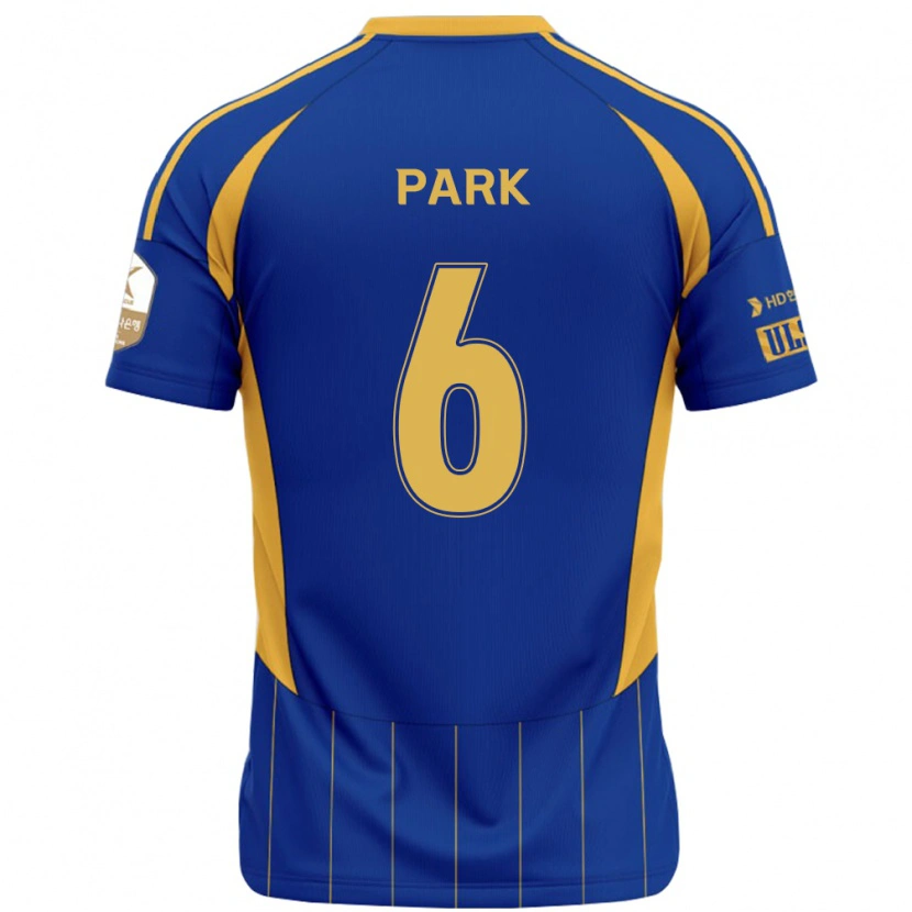 Danxen Bambino Maglia Jun Park #6 Blu Royal Giallo Kit Gara Home 2025/26 Maglietta