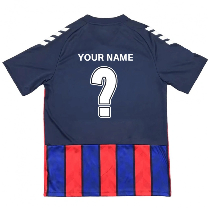 Danxen Bambino Maglia Il Tuo Nome #0 Blu Royal Rosso Kit Gara Home 2025/26 Maglietta