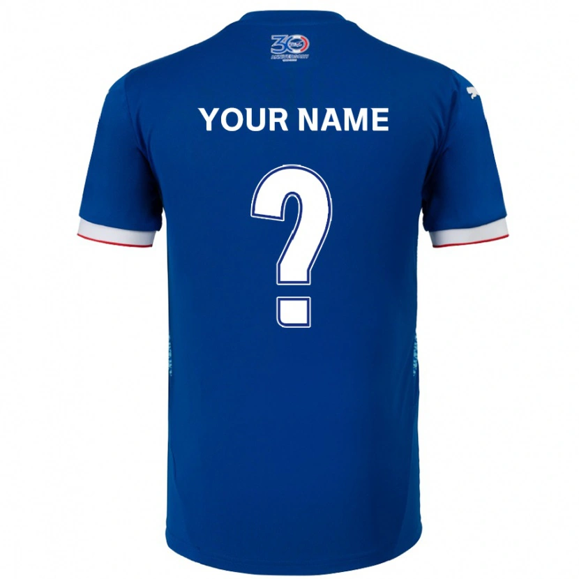 Danxen Bambino Maglia Il Tuo Nome #0 Blu Royal Bianco Kit Gara Home 2025/26 Maglietta