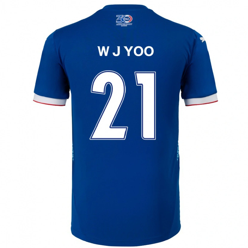 Danxen Bambino Maglia Jin-Wook Yoo #21 Blu Royal Bianco Kit Gara Home 2025/26 Maglietta