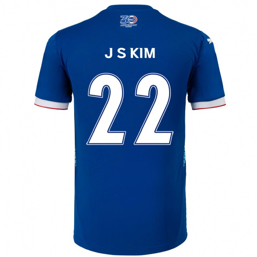 Danxen Bambino Maglia Sang-Jun Kim #22 Blu Royal Bianco Kit Gara Home 2025/26 Maglietta