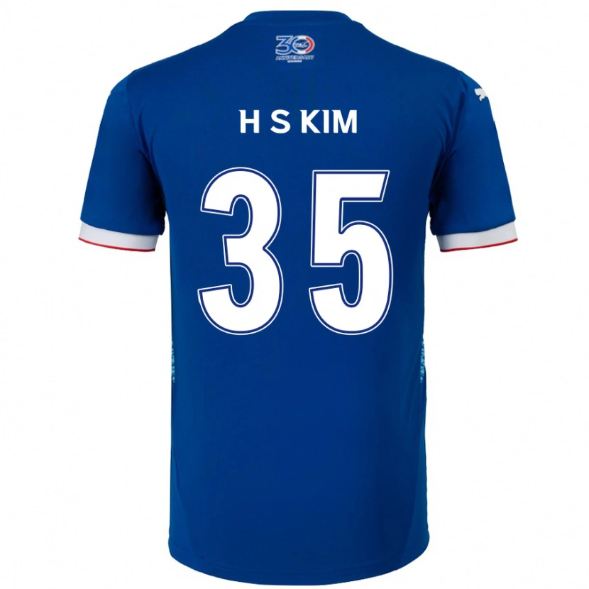 Danxen Bambino Maglia Seung-Hyun Kim #35 Blu Royal Bianco Kit Gara Home 2025/26 Maglietta