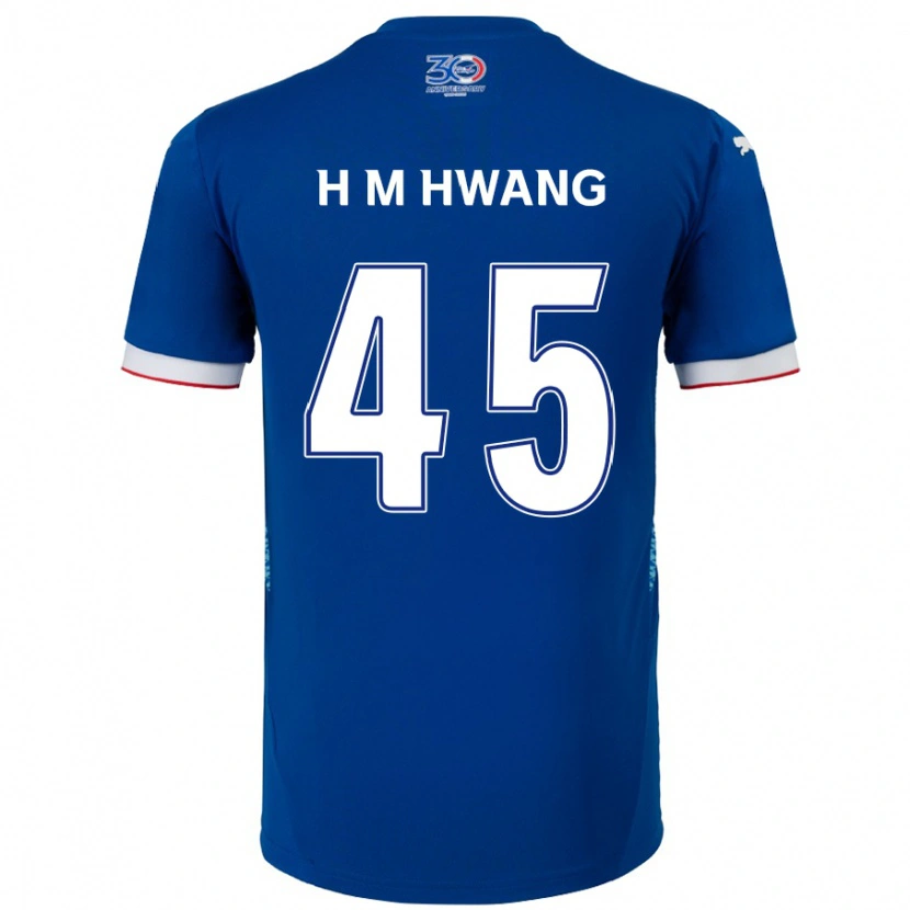 Danxen Bambino Maglia Myung-Hyun Hwang #45 Blu Royal Bianco Kit Gara Home 2025/26 Maglietta