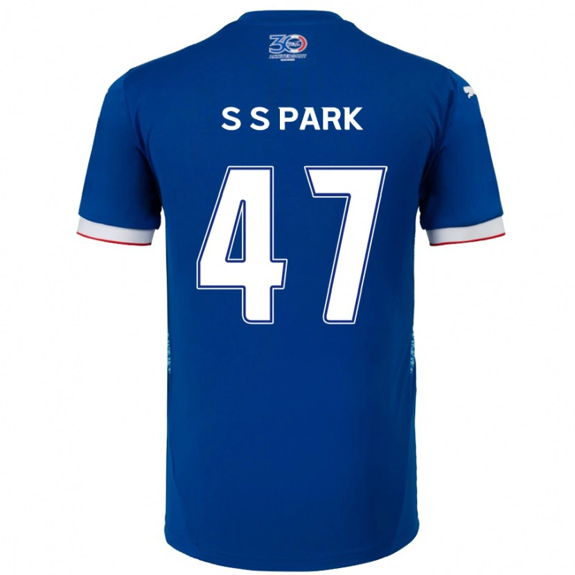 Danxen Bambino Maglia Seung-Soo Park #47 Blu Royal Bianco Kit Gara Home 2025/26 Maglietta
