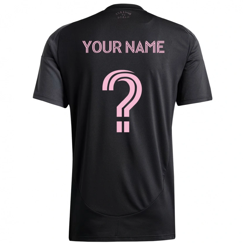 Danxen Bambino Maglia Il Tuo Nome #0 Nero Rosa Kit Gara Away 2025/26 Maglietta