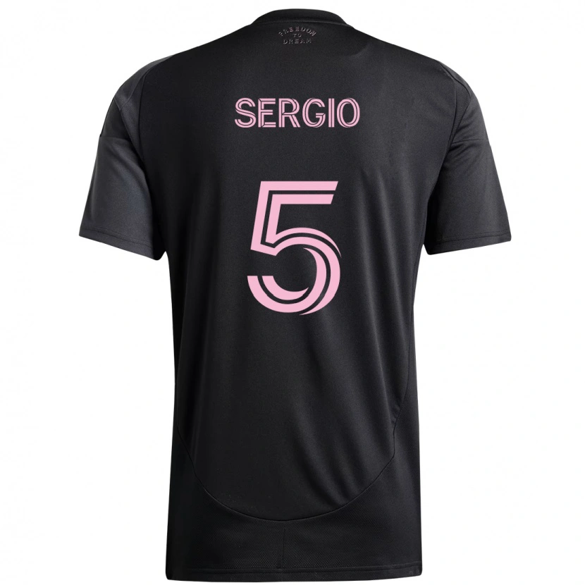 Danxen Bambino Maglia Sergio Busquets #5 Nero Rosa Kit Gara Away 2025/26 Maglietta