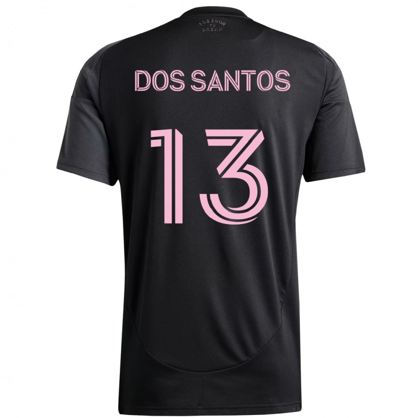 Danxen Bambino Maglia Cj Dos Santos #13 Nero Rosa Kit Gara Away 2025/26 Maglietta