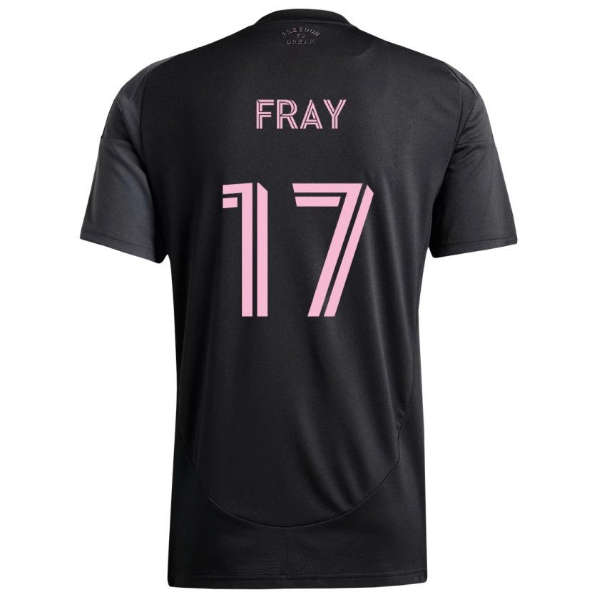 Danxen Bambino Maglia Ian Fray #17 Nero Rosa Kit Gara Away 2025/26 Maglietta