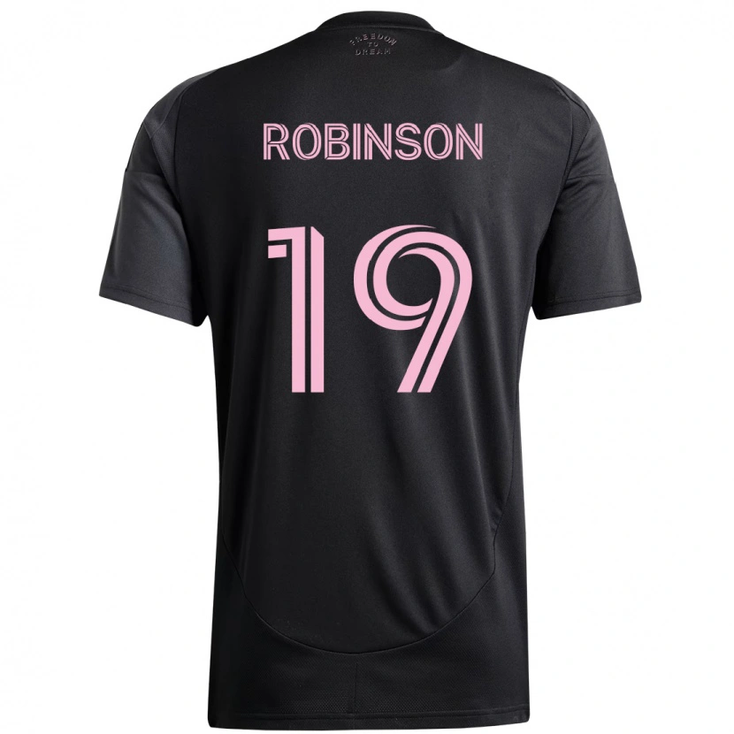 Danxen Bambino Maglia Robbie Robinson #19 Nero Rosa Kit Gara Away 2025/26 Maglietta