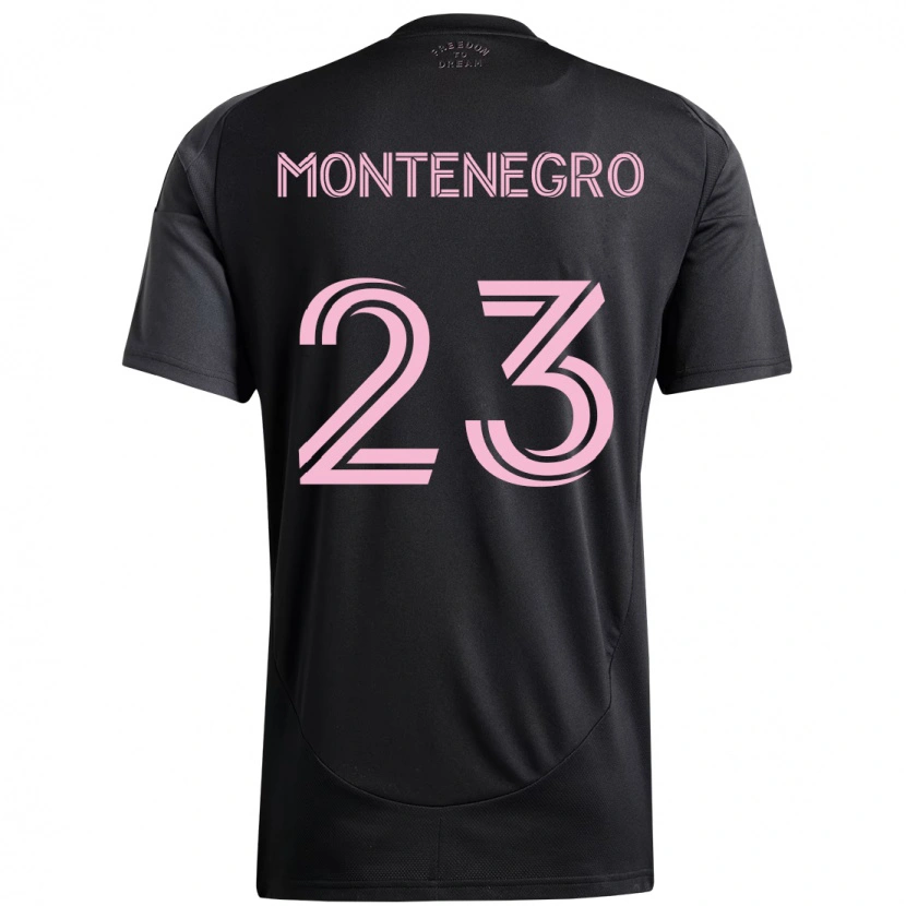 Danxen Bambino Maglia Ricardo Montenegro #23 Nero Rosa Kit Gara Away 2025/26 Maglietta