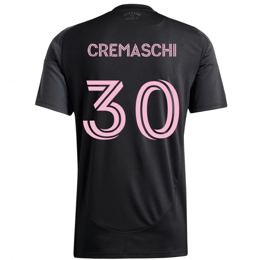 Danxen Bambino Maglia Benja Cremaschi #30 Nero Rosa Kit Gara Away 2025/26 Maglietta
