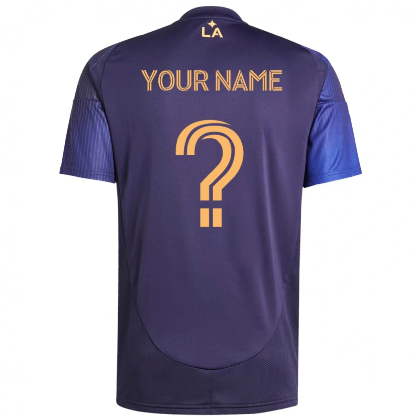 Danxen Bambino Maglia Il Tuo Nome #0 Viola Blu Kit Gara Away 2025/26 Maglietta