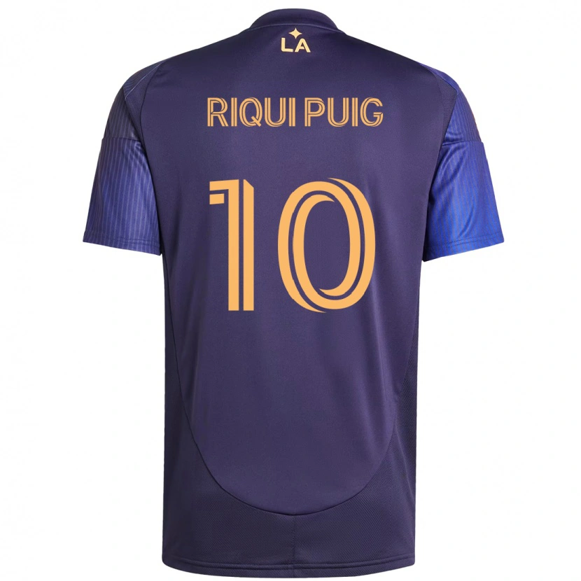 Danxen Bambino Maglia Riqui Puig #10 Viola Blu Kit Gara Away 2025/26 Maglietta