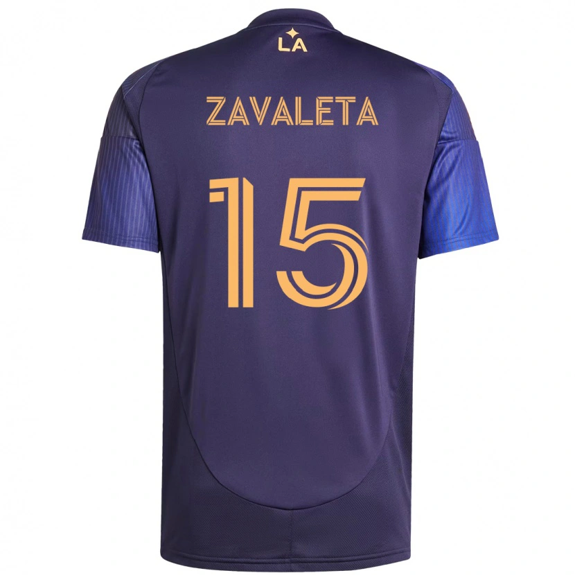 Danxen Bambino Maglia Eriq Zavaleta #15 Viola Blu Kit Gara Away 2025/26 Maglietta