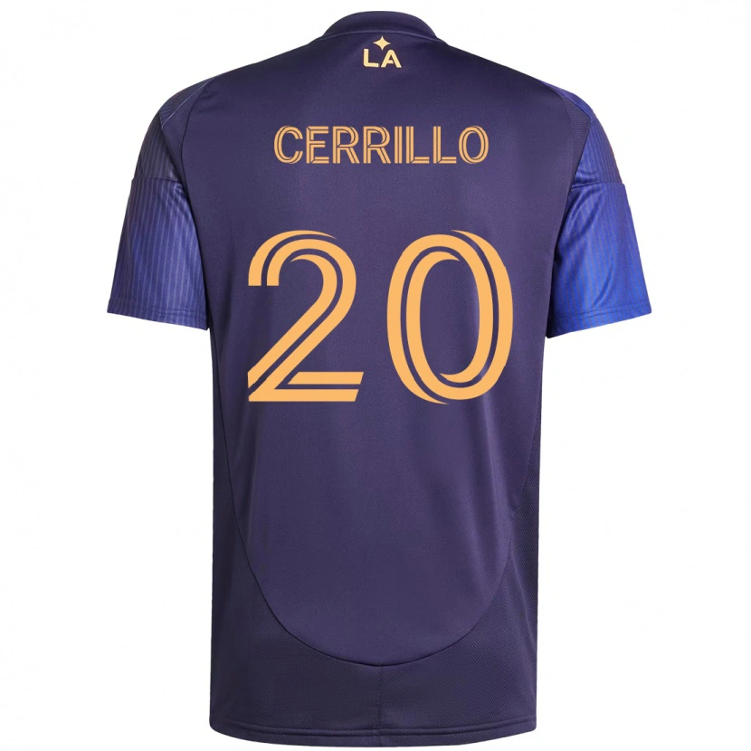Danxen Bambino Maglia Edwin Cerrillo #20 Viola Blu Kit Gara Away 2025/26 Maglietta