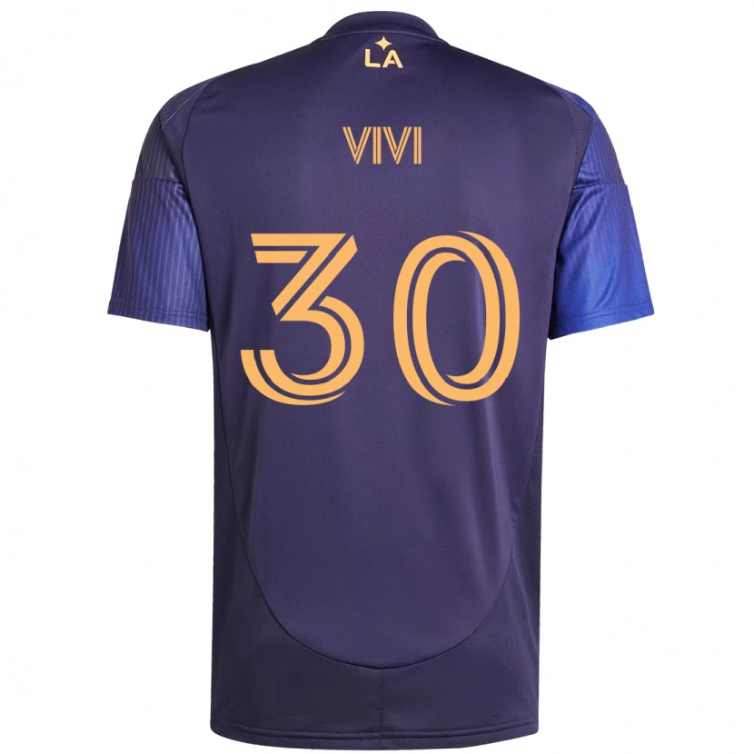 Danxen Bambino Maglia Gino Vivi #30 Viola Blu Kit Gara Away 2025/26 Maglietta
