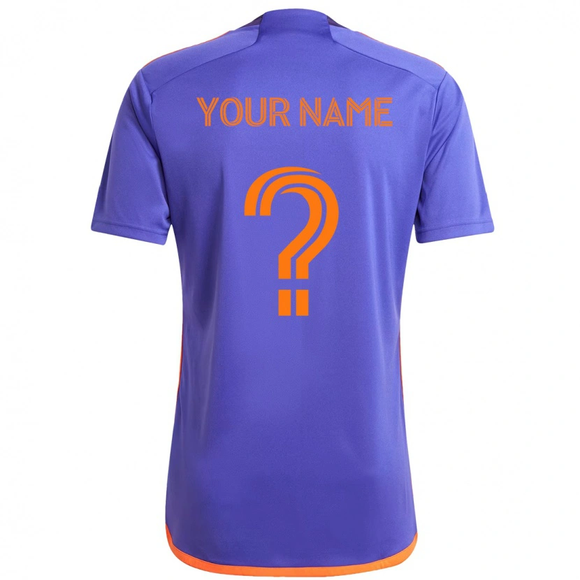 Danxen Bambino Maglia Il Tuo Nome #0 Viola Arancione Kit Gara Away 2025/26 Maglietta