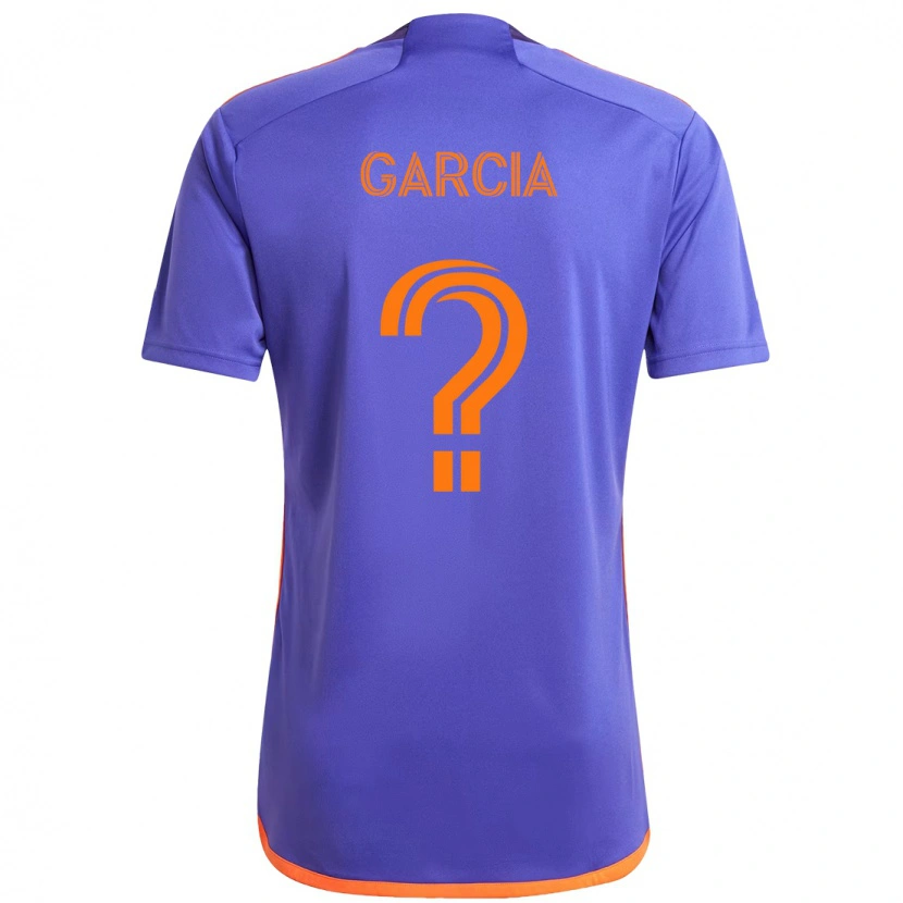 Danxen Bambino Maglia David Garcia #0 Viola Arancione Kit Gara Away 2025/26 Maglietta