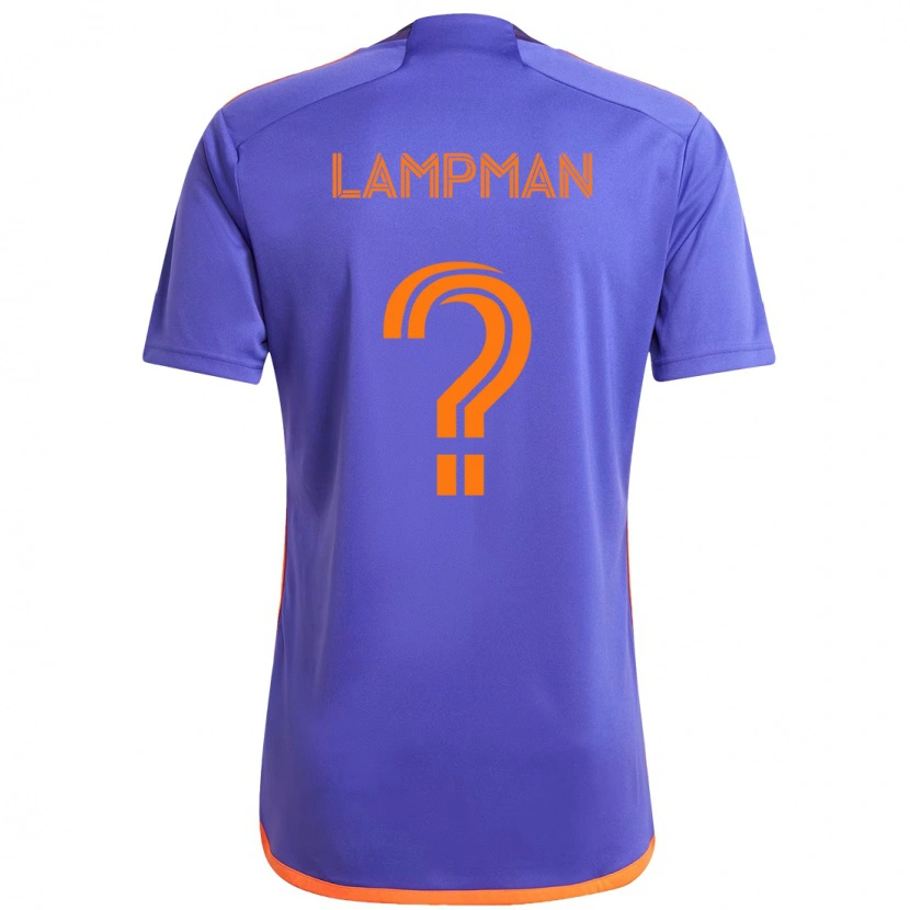Danxen Bambino Maglia Tate Lampman #0 Viola Arancione Kit Gara Away 2025/26 Maglietta