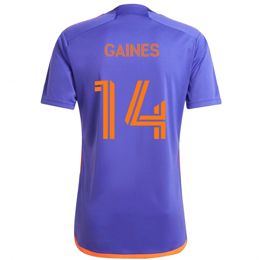Danxen Bambino Maglia Mckinze Gaines #14 Viola Arancione Kit Gara Away 2025/26 Maglietta