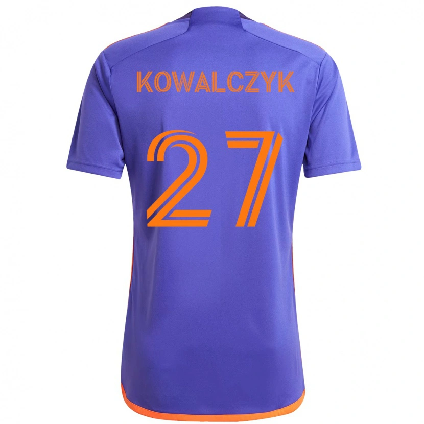 Danxen Bambino Maglia Sebastian Kowalczyk #27 Viola Arancione Kit Gara Away 2025/26 Maglietta