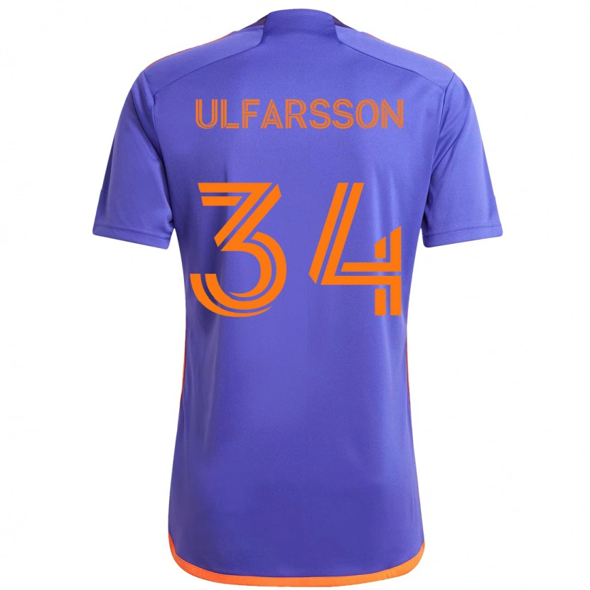 Danxen Bambino Maglia Thor Úlfarsson #34 Viola Arancione Kit Gara Away 2025/26 Maglietta