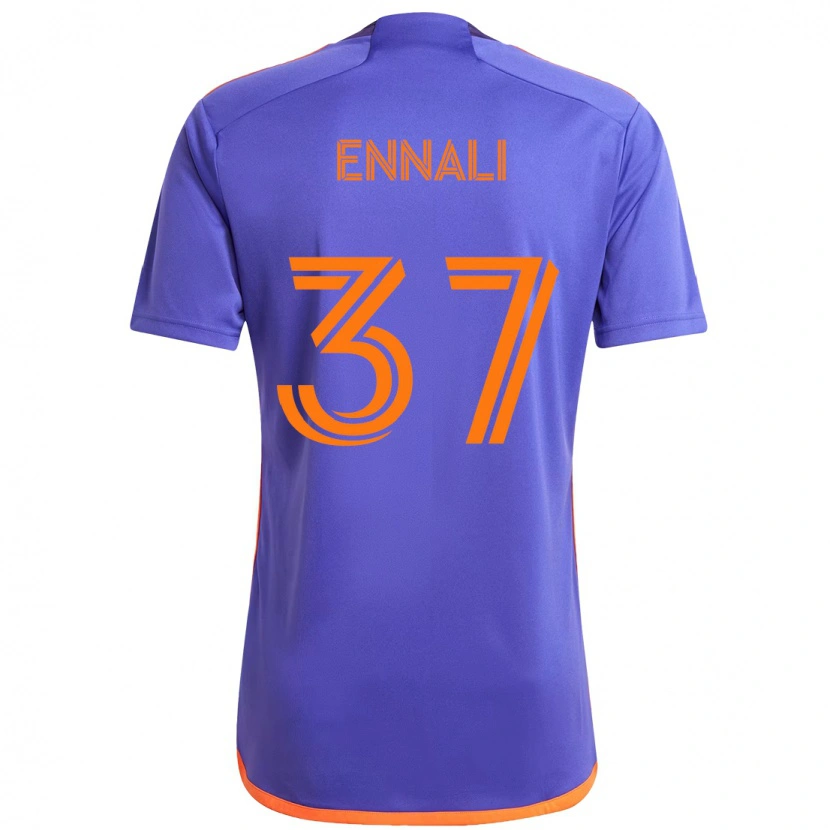 Danxen Bambino Maglia Lawrence Ennali #37 Viola Arancione Kit Gara Away 2025/26 Maglietta