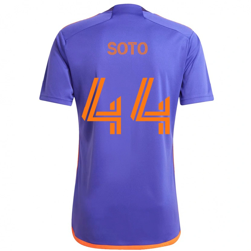 Danxen Bambino Maglia Ezekiel Soto #44 Viola Arancione Kit Gara Away 2025/26 Maglietta