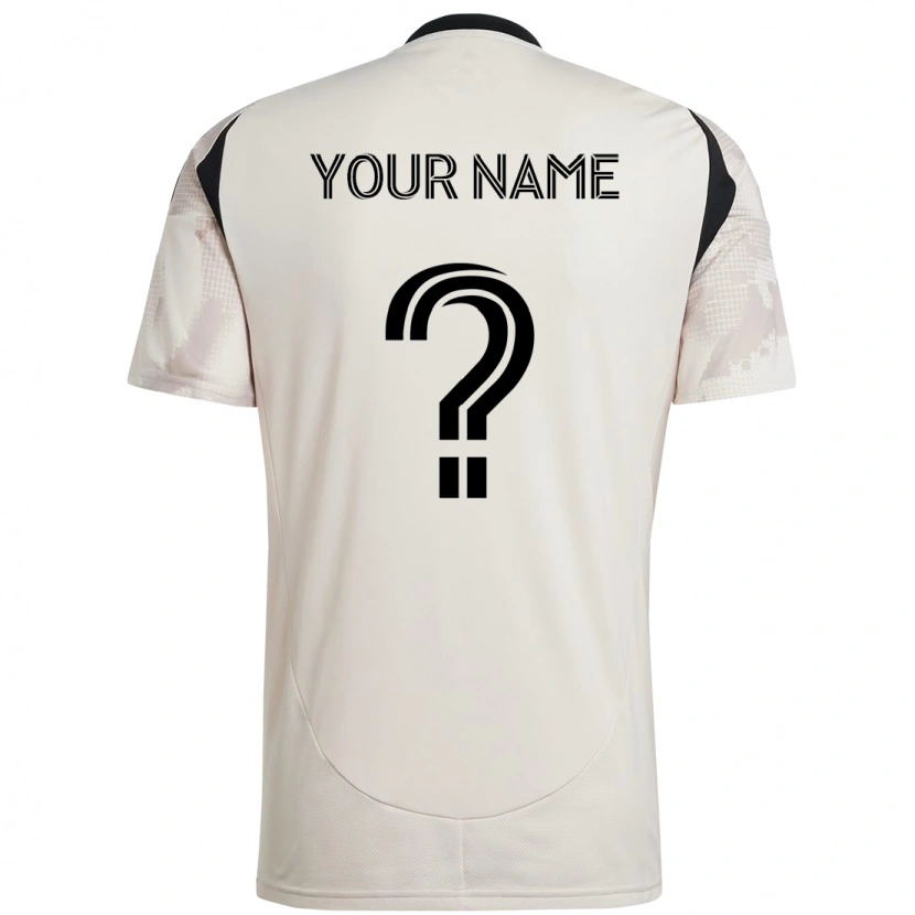 Danxen Bambino Maglia Il Tuo Nome #0 Beige Nero Kit Gara Away 2025/26 Maglietta