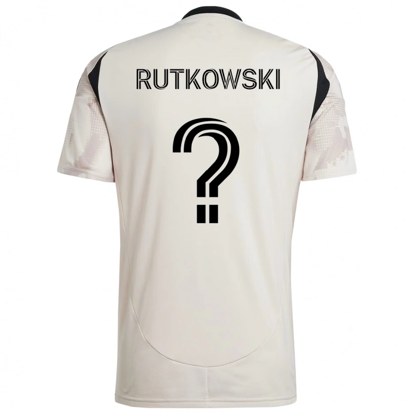 Danxen Bambino Maglia Alan Rutkowski #0 Beige Nero Kit Gara Away 2025/26 Maglietta