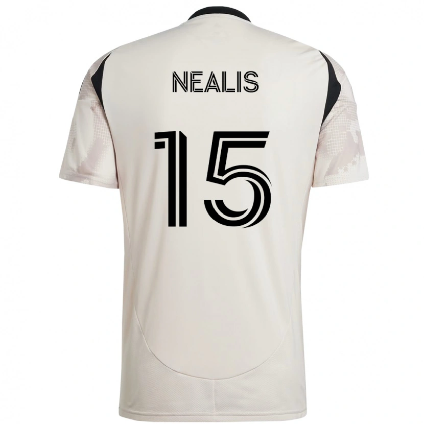 Danxen Bambino Maglia Sean Nealis #15 Beige Nero Kit Gara Away 2025/26 Maglietta