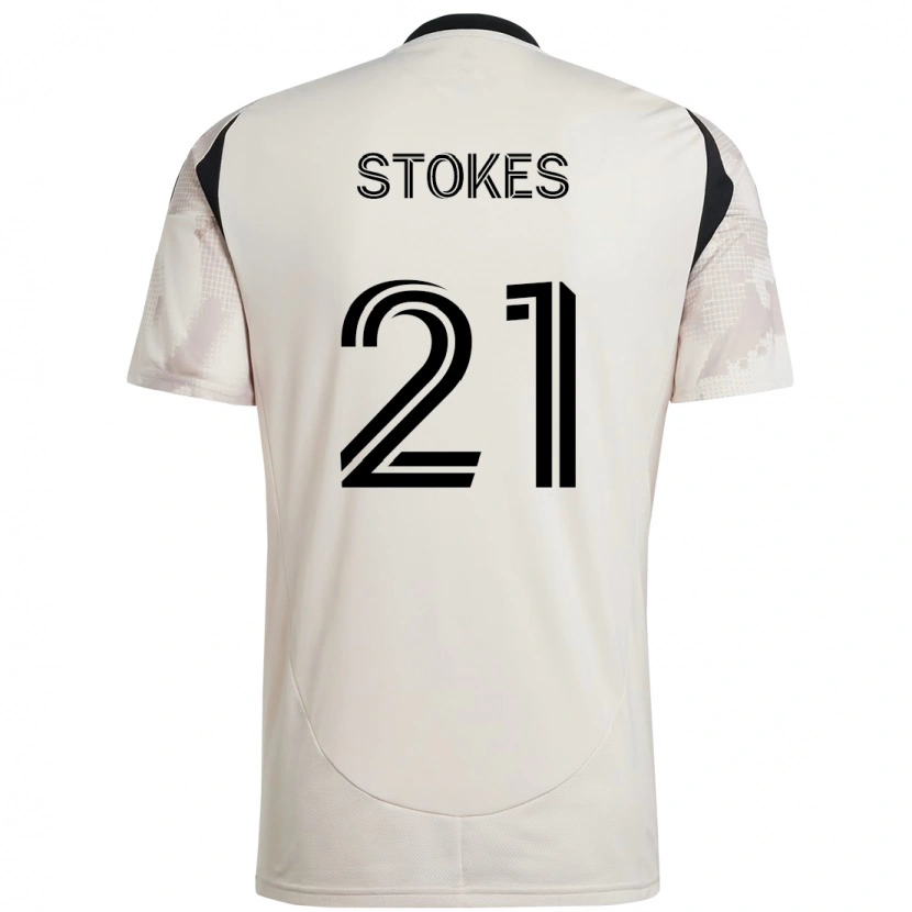 Danxen Bambino Maglia Aidan Stokes #21 Beige Nero Kit Gara Away 2025/26 Maglietta