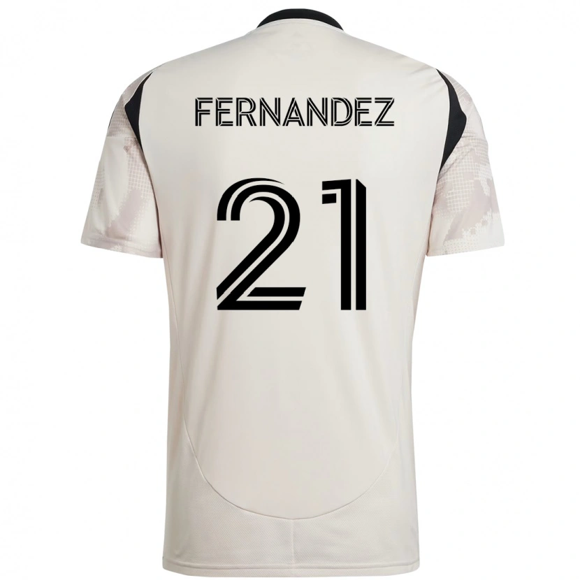 Danxen Bambino Maglia Omir Fernandez #21 Beige Nero Kit Gara Away 2025/26 Maglietta
