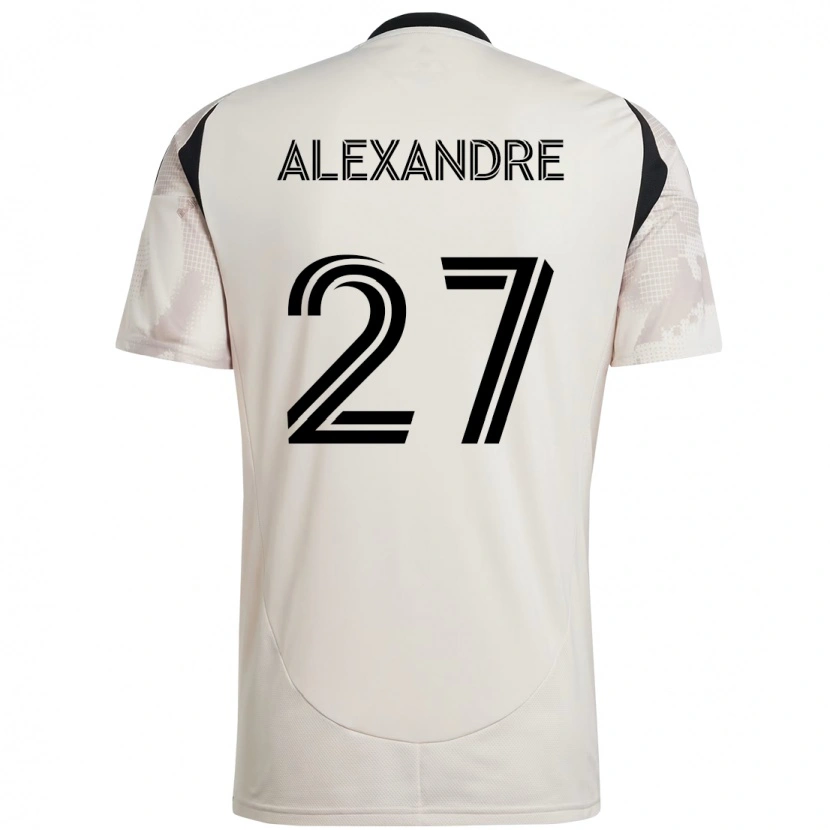 Danxen Bambino Maglia Davi Alexandre #27 Beige Nero Kit Gara Away 2025/26 Maglietta