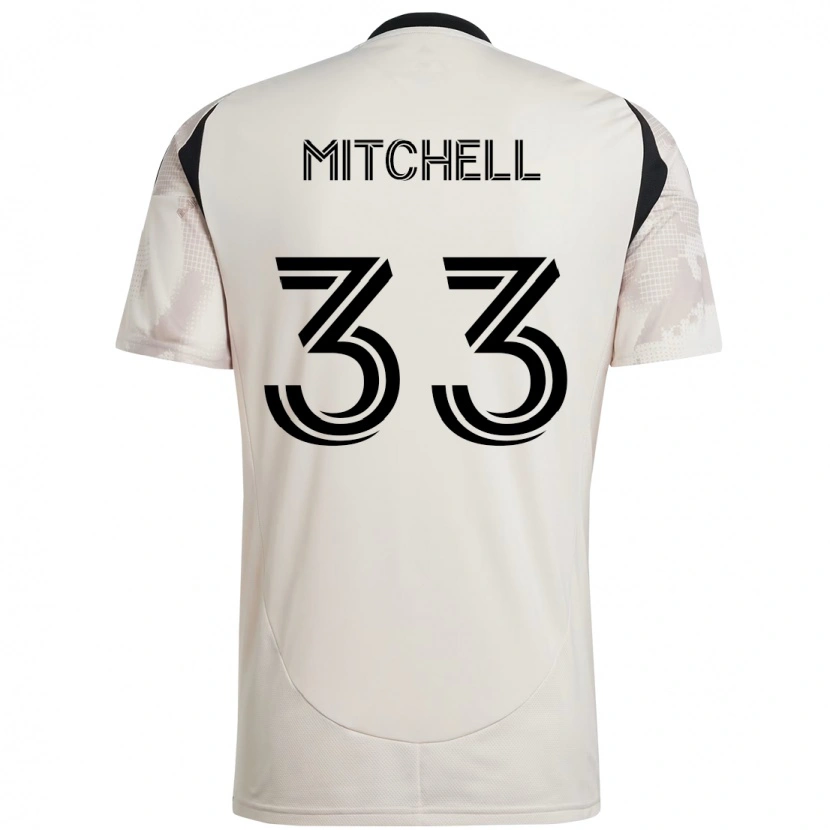 Danxen Bambino Maglia Roald Mitchell #33 Beige Nero Kit Gara Away 2025/26 Maglietta